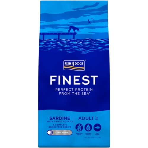 Fish4Dogs Finest Cornish Sardine&Sweet potato, Large kibble - velike granule, sardina i batat, 6 kg Cijene