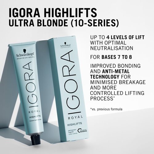 Schwarzkopf Professional IGORA Royal Highlifts barvna krema za hladne blond odtenke 10-1 60 ml Slike