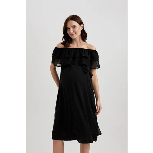 Defacto Short Sleeve Midi Maternity Dress