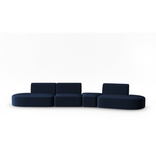 Milo Casa Modra žametna sedežna garnitura desni kot 428 cm Paolo &amp;ndash; Slike