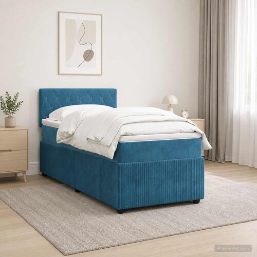  Boxspring krevet s madracem Plava 90 x 190 cm Baršun Cene