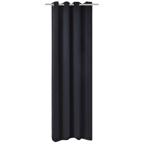 vidaXL Zavjesa za Zamračivanje s Metalnim Prstenovima 270x245 cm Crna Cijene