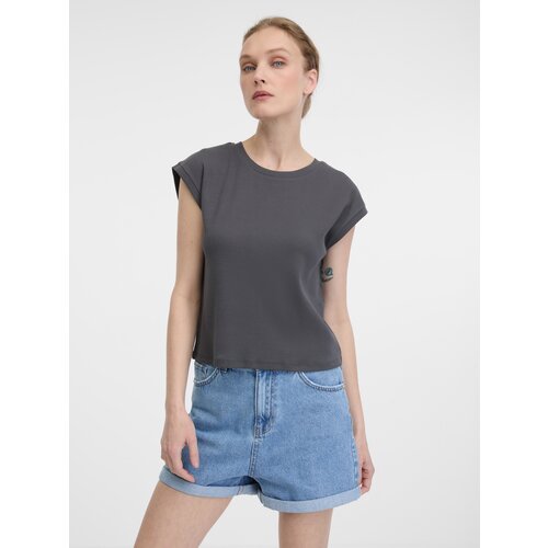 Orsay Grey women&amp;#039;s crop t-shirt with short sleeves - Women&amp;#039;s Slike