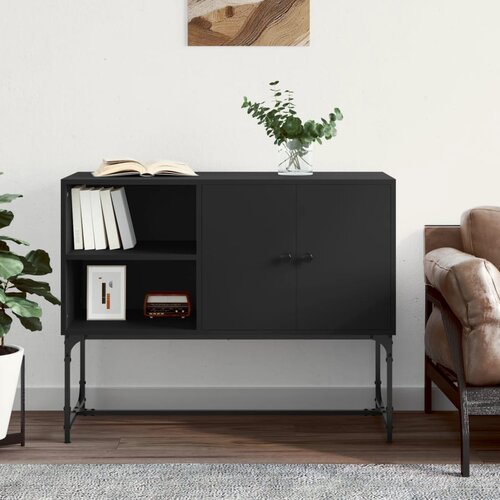 vidaXL Komoda črna 100x40x79,5 cm inženirski les Cene