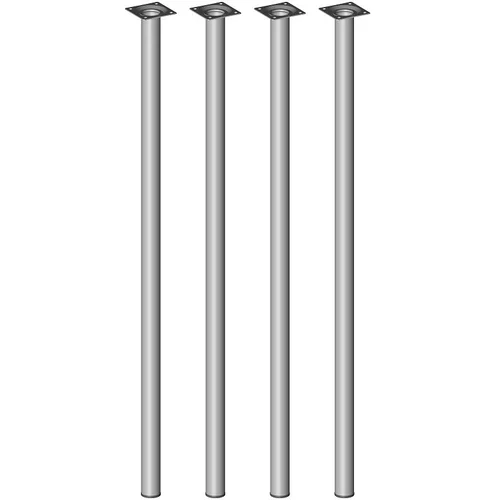 Komplet pohištvenih nog (Ø X D: 30 x 800 mm, nosilnost na nogo: 50 kg, srebrna)