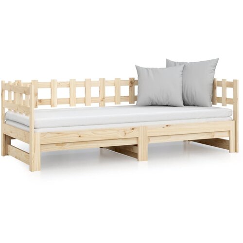  Dnevni ležaj na izvlačenje 2 x (90 x 200) cm masivna borovina Slike