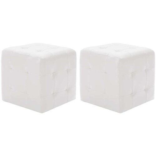  Tabure 2 kom bijeli 30 x 30 x 30 cm od umjetne kože Cijene