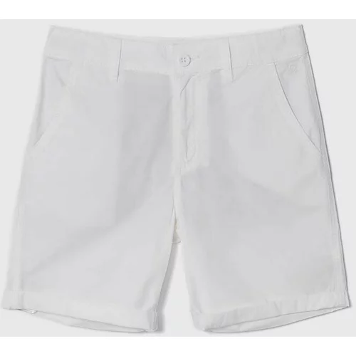 United Colors Of Benetton Dječje pamučne kratke hlače boja: bijela, podesivi struk