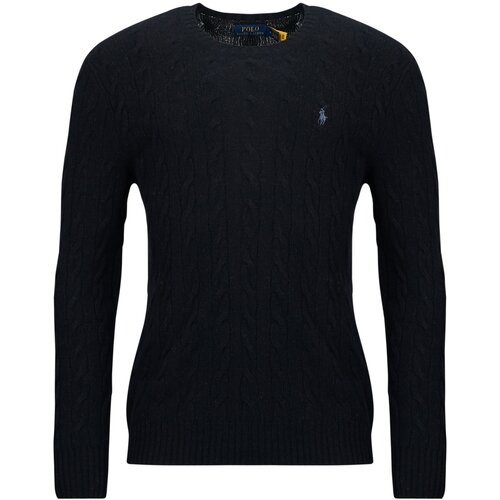 Polo Ralph Lauren Puloverji PULL COL ROND EN MAILLE TORSADEE LAINE CACHEMIRE Črna Slike