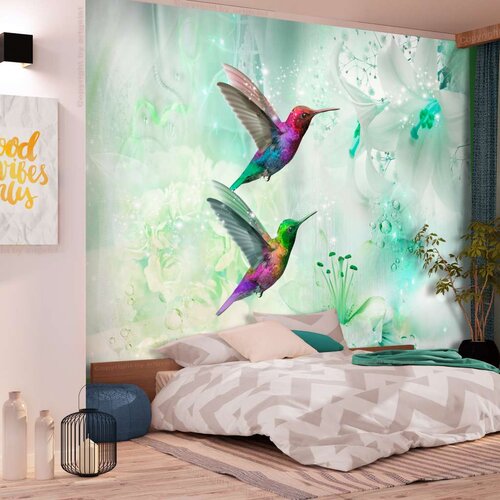  Samoljepljiva foto tapeta - Colourful Hummingbirds (Green) 294x210 Slike