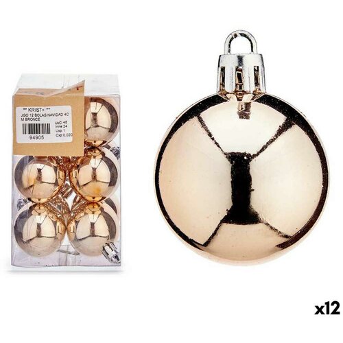  Set božićnih kuglica Bronza PVC &amp;Oslash; 4 cm (12 kom.) Slike
