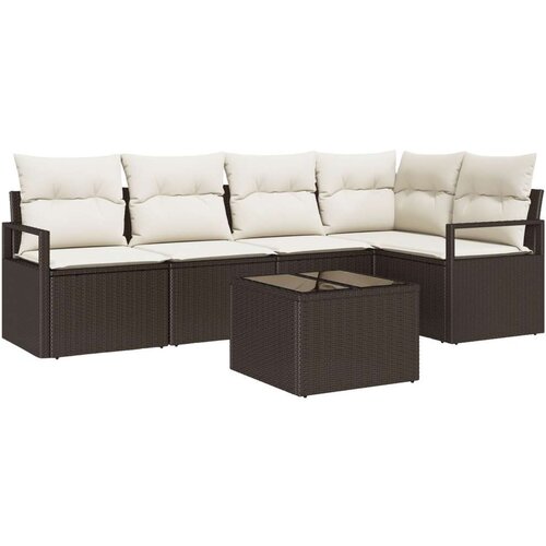  Set od 5 vrtnih kauča s jastučićima sivi poliratan  2-sjedni vrtni kauč s jastučićima smeđi poliratan Cijene