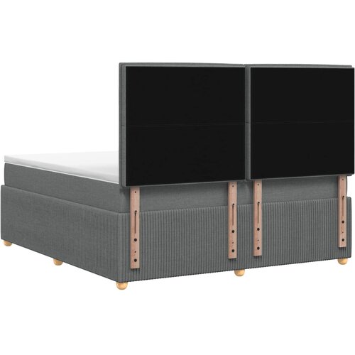  Boxspring krevet s madracem Tamnosiva 160 x 200 cm Tkanina Slike