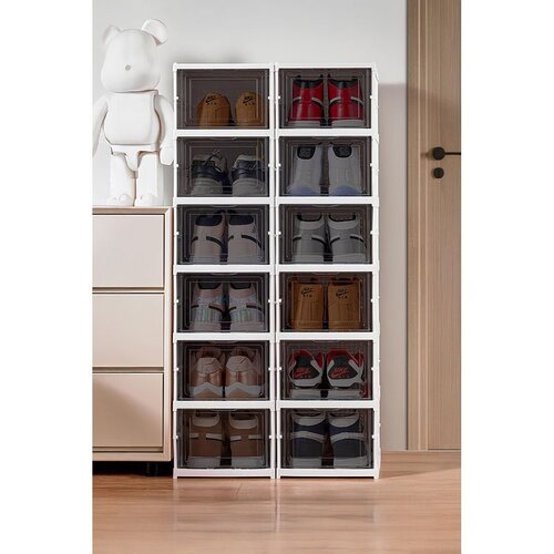 Hanah home Lavine 105 - White White Shoe Cabinet Slike