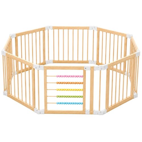 Ginger Home Drvena ogradica za igru 8 panela, masivni novozelandski bor, 140x140x61 cm Slike