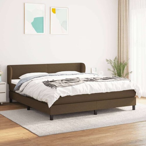  Box spring postelja z vzmetnico temno rjava 180x200 cm blago, (20898350) Cene