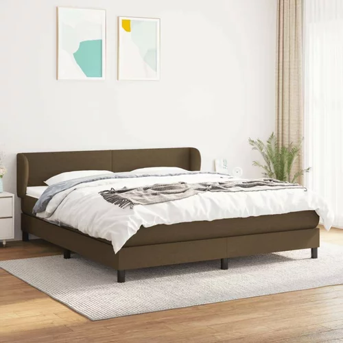  Box spring postelja z vzmetnico temno rjava 180x200 cm blago, (20898350)