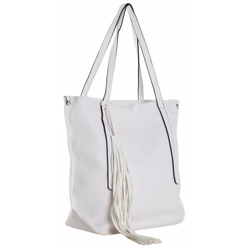 Fashion Hunters white roomy shopper bag made of ecological leather
