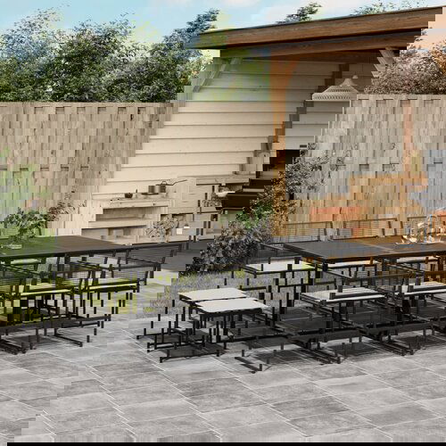  The Living Store Vrtna jedilna garnitura 13-delna z blazinami črn poli ratan - Vrtna Jedilna Garnitura, (21464263) Cene