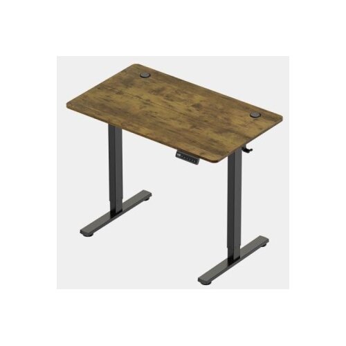 Vonhaus Dvižna pisalna miza 100 &amp;times; 60 cm &amp;ndash; orehova plo&amp;scaron;ča, črno podnožje, USB-C Slike