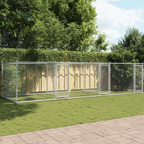  Kavez za pse s vratima sivi 6 x 2 x 1 5 m od pocinčanog čelika Cijene