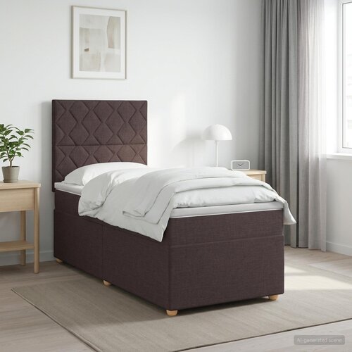  Boxspring krevet s madracem Tamno smeđa 90 x 200 cm Tkanina Cijene