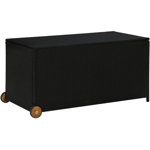 VidaXL Vrtna &amp;scaron;katla za shranjevanje črna 120x65x61 cm poli ratan Slike