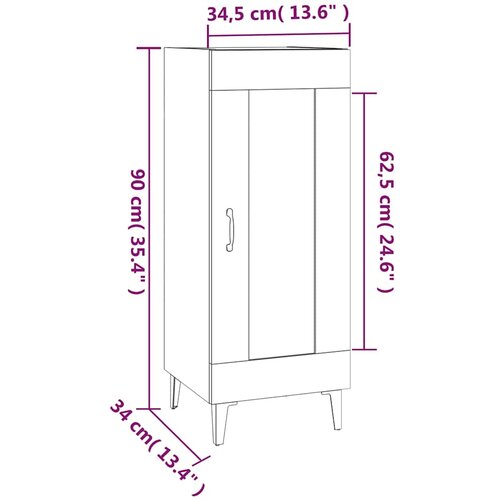  Komoda siva boja betona 34,5x34x90 cm od konstruiranog drva Slike