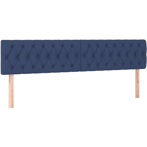  Krevet s oprugama i madracem plavi 200 x 200 cm od tkanine Slike