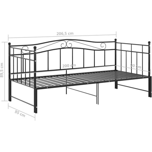 VidaXL okvir za krevet na razvlačenje crni metalni 90 x 200 cm Slike