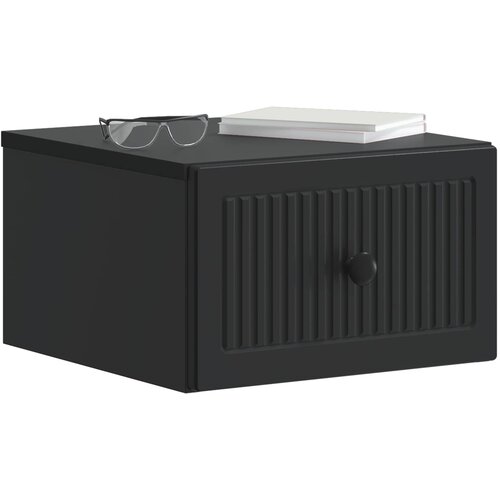  Noćni ormarić za montažu na zid 2 pcs Crna 33 x 34,5 x 20 cm Slike