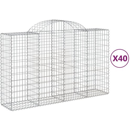  Lučne gabionske ko&amp;scaron;are 40kom 200x50x120/140cm pocinčano željezo Slike