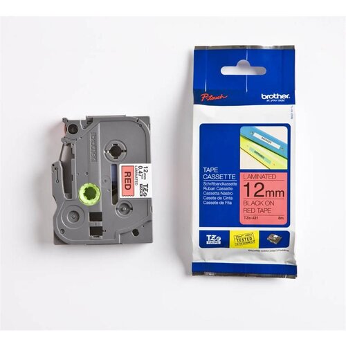  Trak p-touch tze-431 rdeč/črn 12mm BROTHER Cene