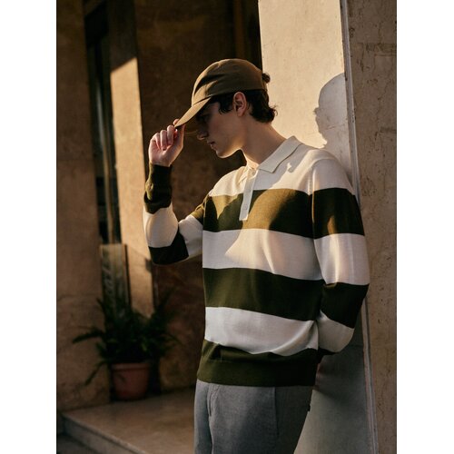 Reserved Polo pulover od merino vune - zelena Cene