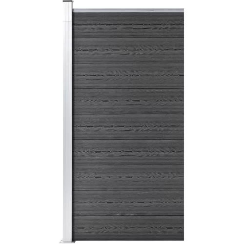 vidaXL Ograjni panel WPC 95x186 cm črn