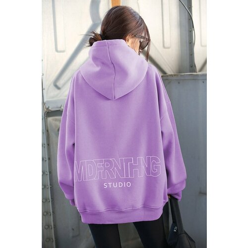 Madmext Sweatshirt - Purple - Oversize Cene