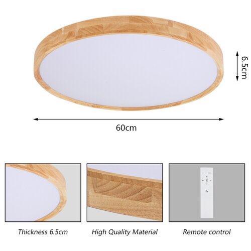  Brilagi - LED prigu&amp;scaron;iva svetiljka WOODROUND LED/40W/230V 3000-6000K prečnik 60 cm + daljinski upravljač Slike