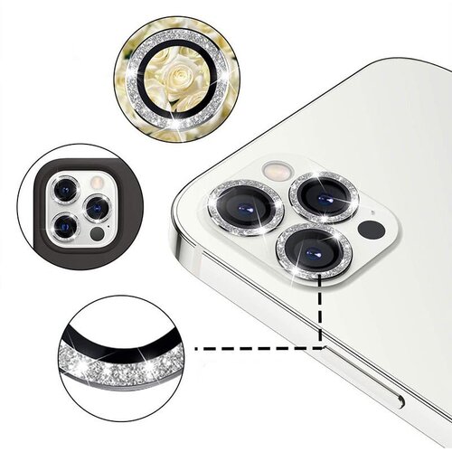  KALJENO STEKLO HARD DIAMOND ZA KAMERO (LEČE) ZA IPHONE 14 PRO/14 PRO MAX SILVER (LEČE 3 KOSI) Slike