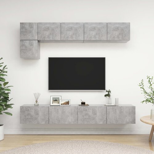 vidaXL 5-dijelni set TV ormarića siva boja betona od iverice Cijene