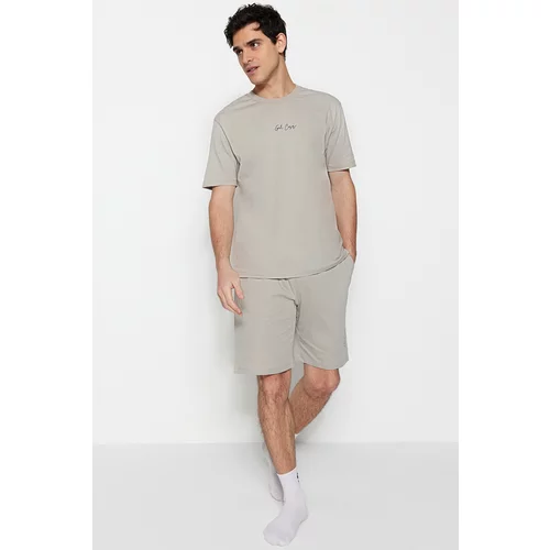 Trendyol Pajama Set - Beige - Plain