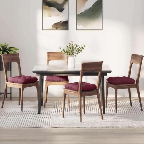 vidaXL Jastučići za sjedenje 4 pcs Vinska crvena 45 x 45 x 12 cm Cene