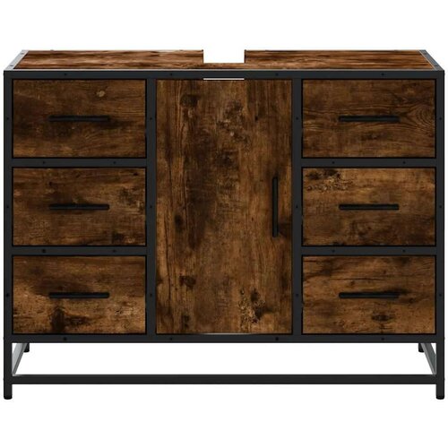 VidaXL Kupaonski ormarić za umivaonik boja hrasta 80x33x60 cm drveni Slike