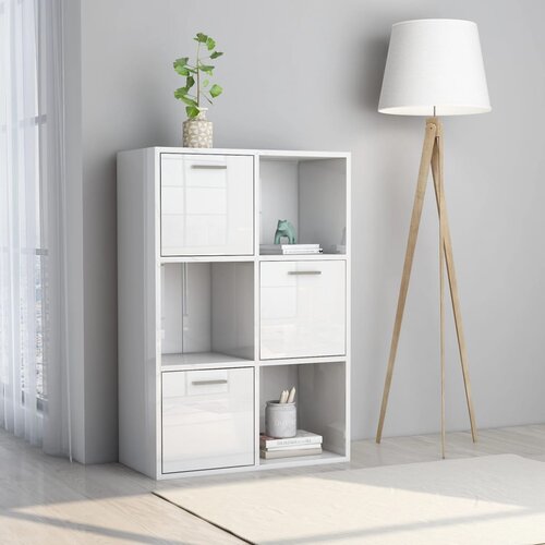 VidaXL Omara za shranjevanje visok sijaj bela 60x29,5x90 cm iverna pl., (20622142) Slike