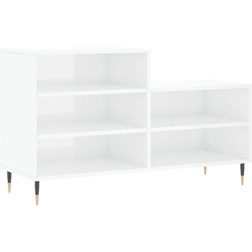  za cipele sjajni bijeli 102x36x60 cm konstruirano drvo Slike