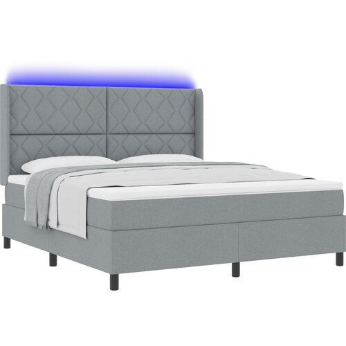 vidaXL Krevet s oprugama i madracem svijetlosive boje  180x200 cm od tkanine Cijene
