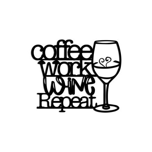 Opviq zidna dekoracija Coffee Repeat, 50x40 cm, 1.5 mm, Crna Slike