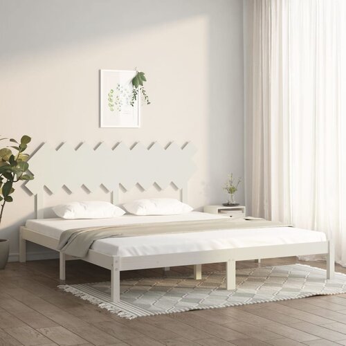 vidaXL Posteljni okvir bel 180x200 cm 6FT iz trdnega lesa Cene