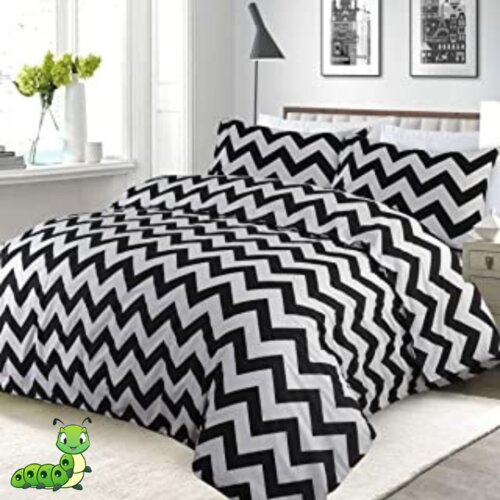 posteljina za bračni krevet black white Slike