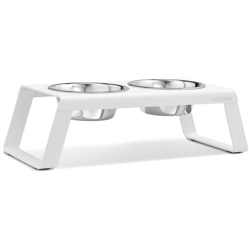 MiaCara Metalni set posuda s postoljem za pse Desco White M &amp;ndash; Slike