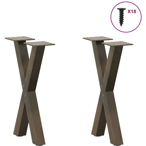  Noge za klub stolić u obliku slova X 2 kom prirodni čelik 38 x (42-43) cm čelik - Prirodna 38 x (42-43) cm (40 mm) 2 1 Slike